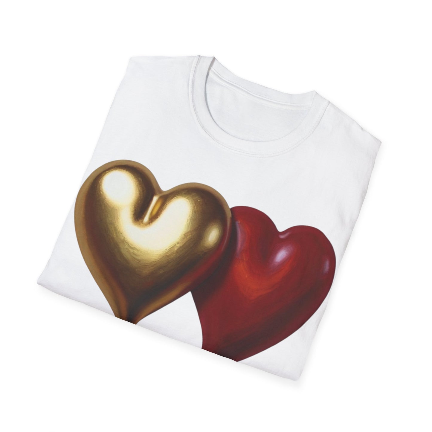 Gold And Red Love Heart - Unisex T-Shirt