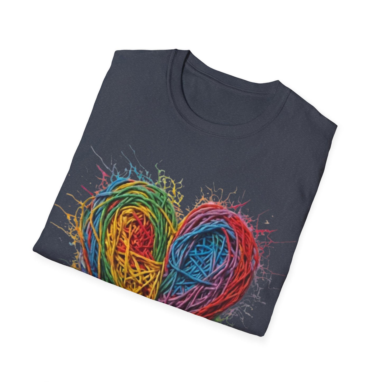 Multicoloured Scoubidou Heart - Unisex T-Shirt