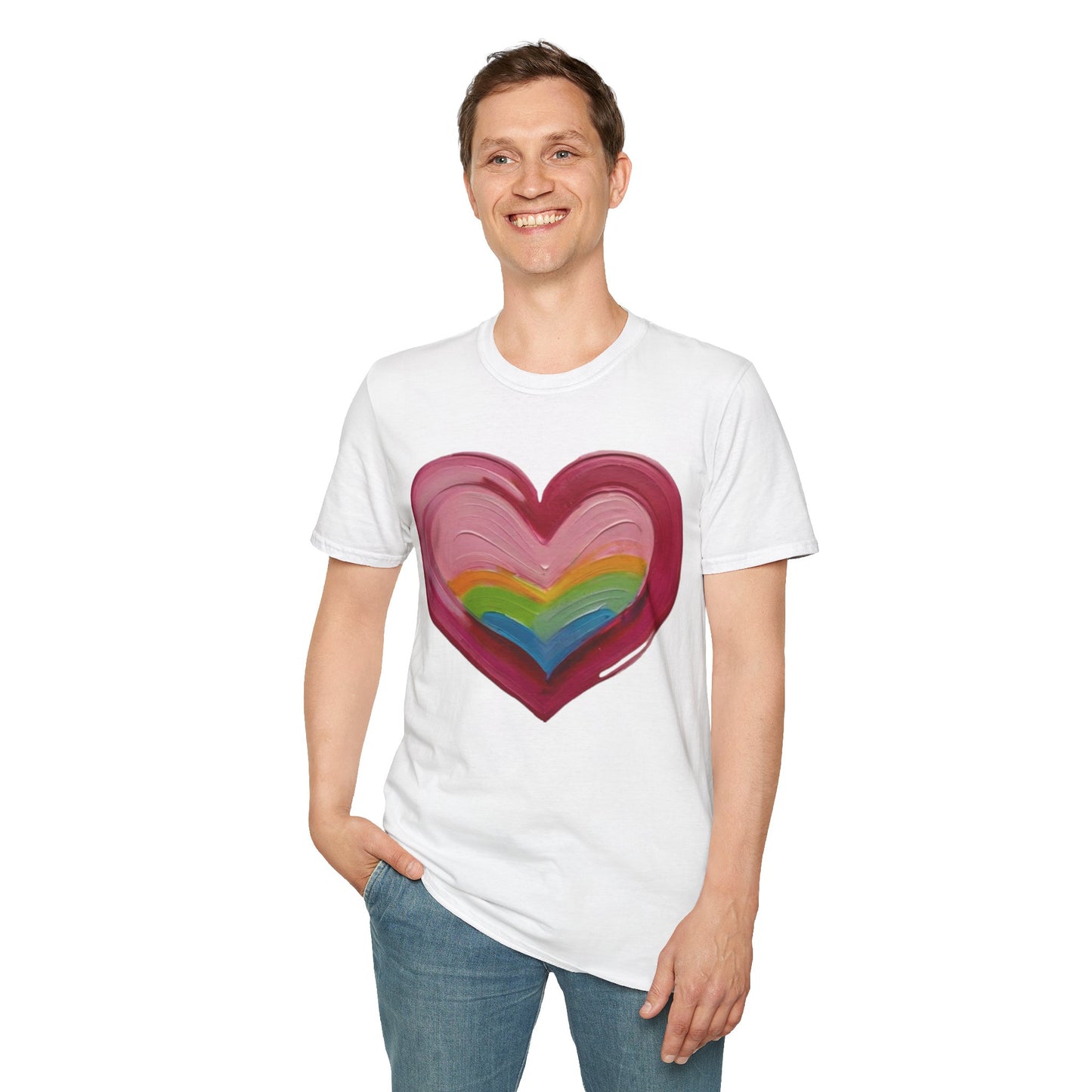 Pink Painted Love Heart - Unisex T-Shirt