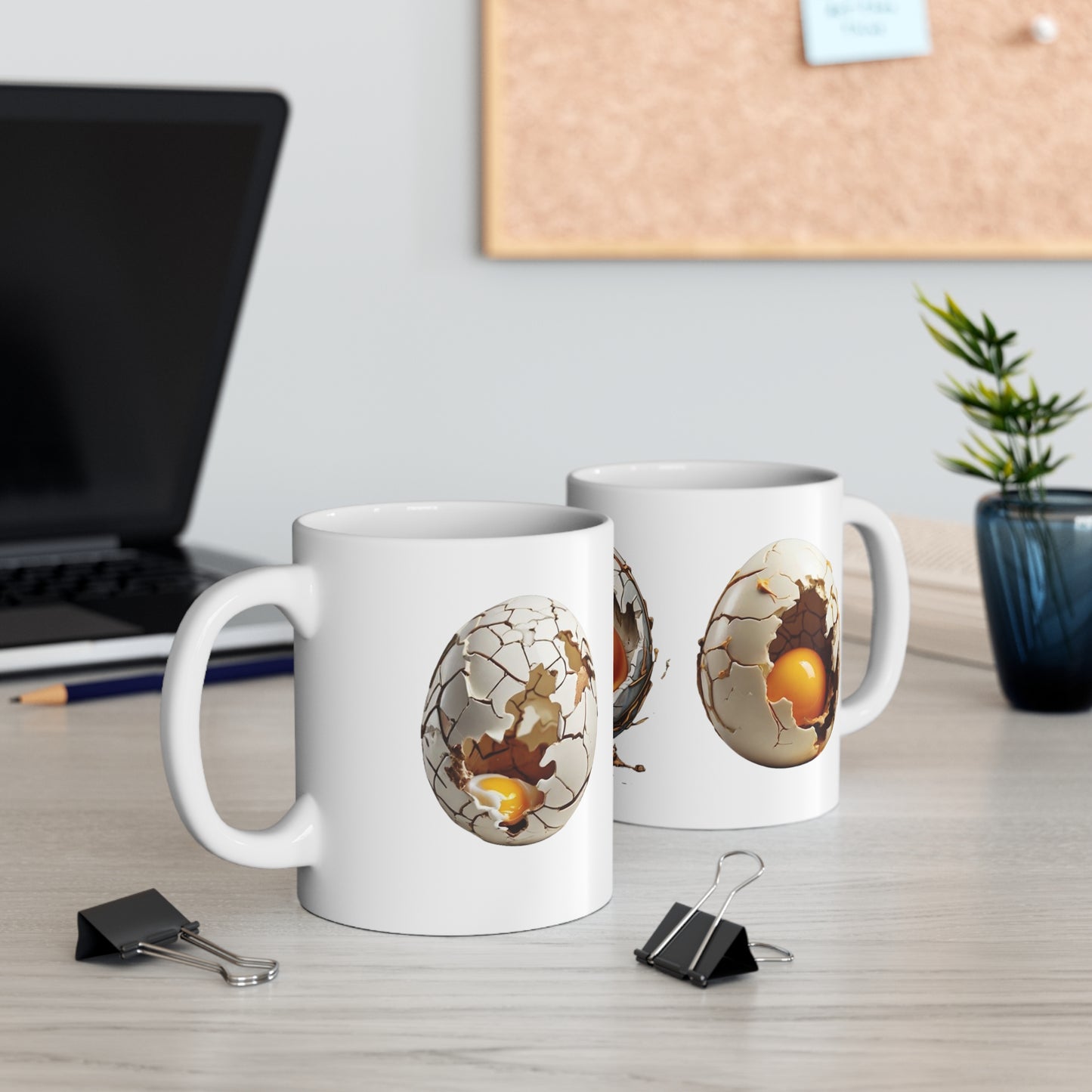 Cracked Eggs Mug - Ceramic Coffee Mug 11oz