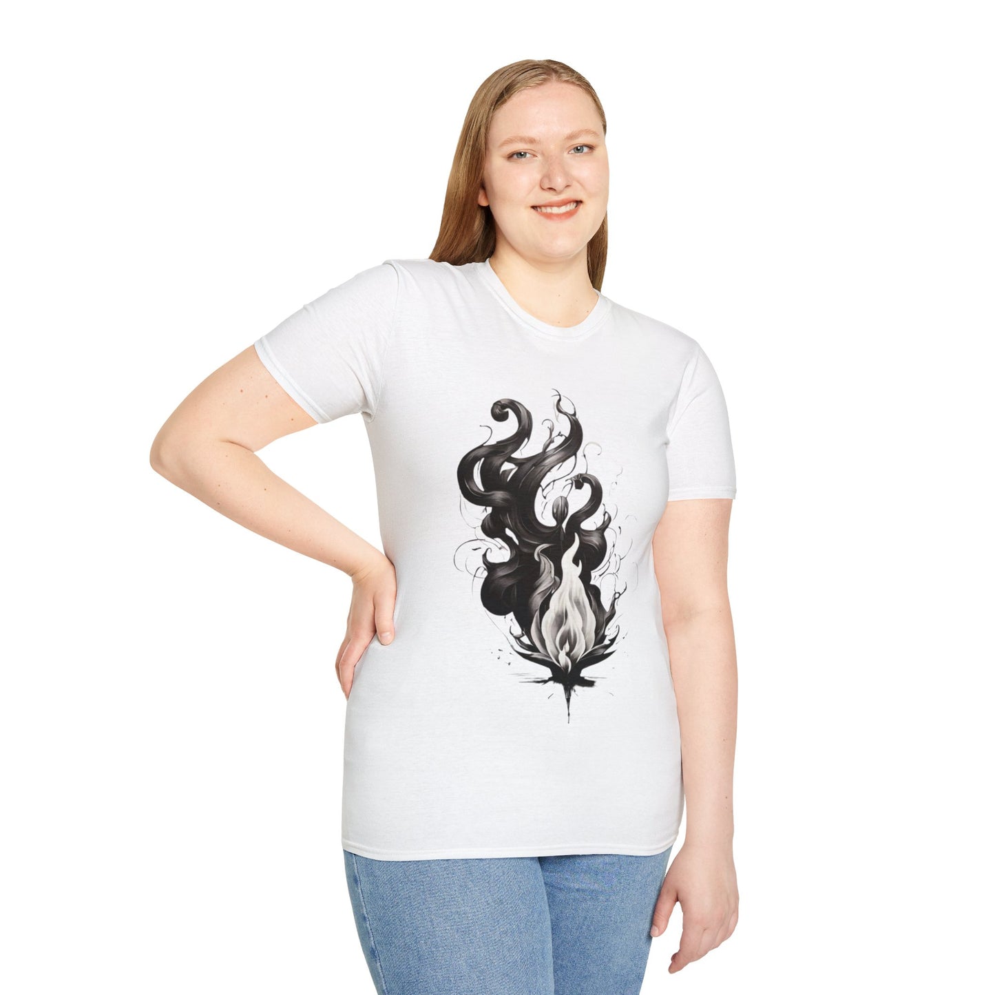 Black and White Flame - Unisex T-Shirt