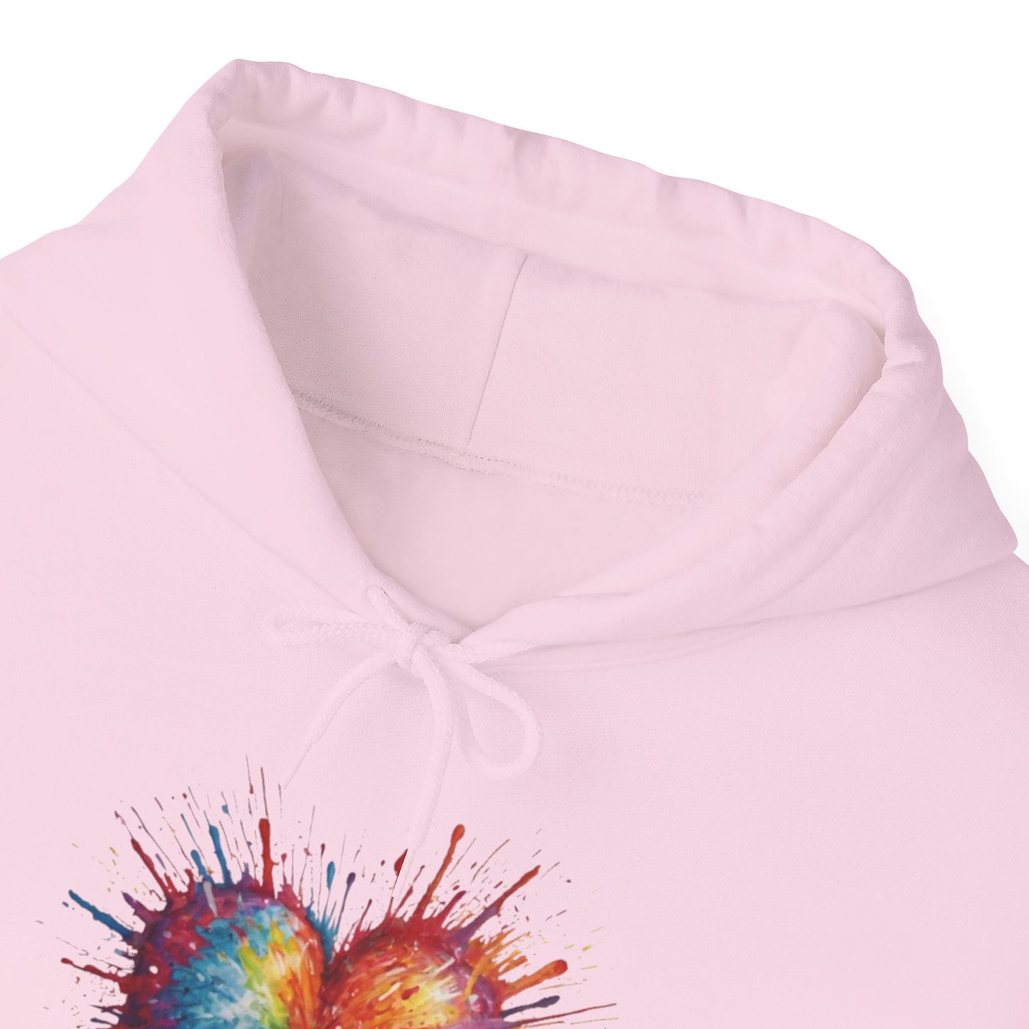 Colourful Messy Exploding Love Heart - Unisex Hooded Sweatshirt