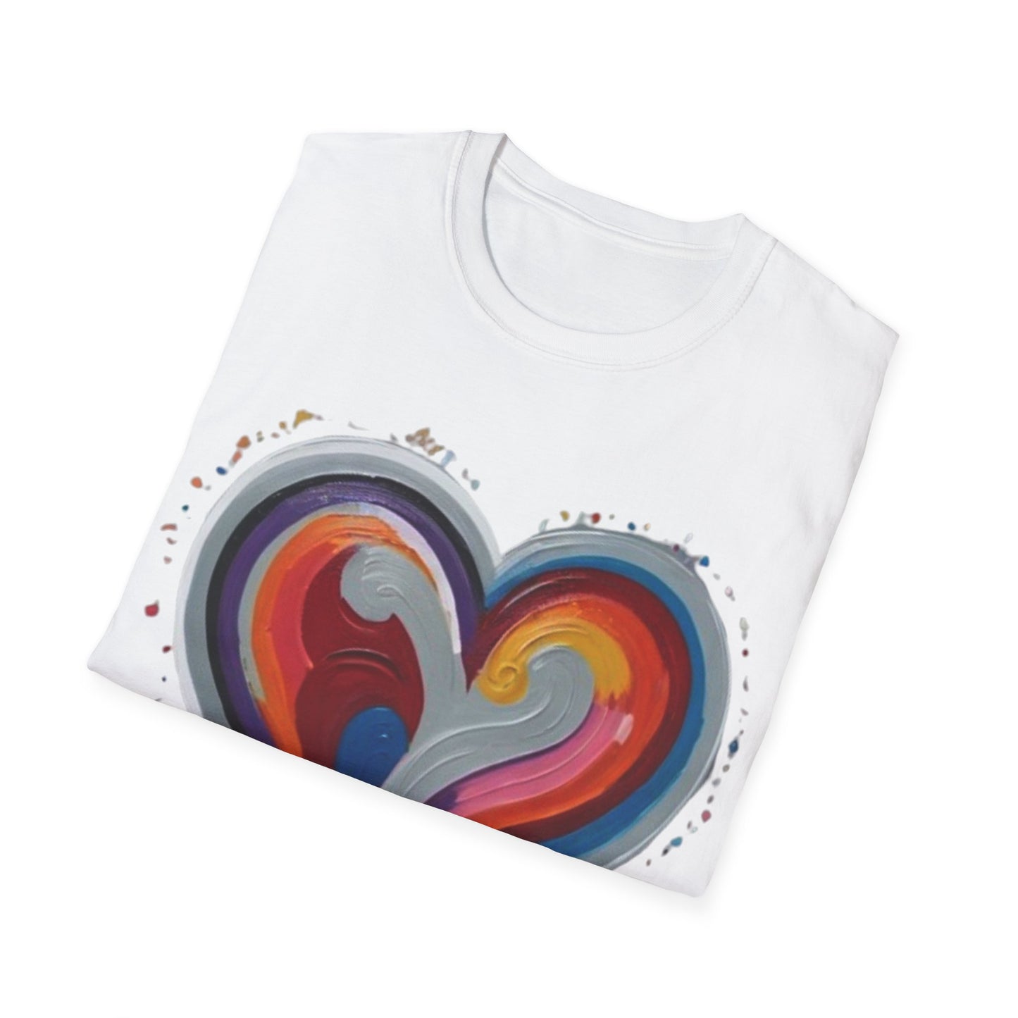 Colourful Grey Love Heart - Unisex T-Shirt