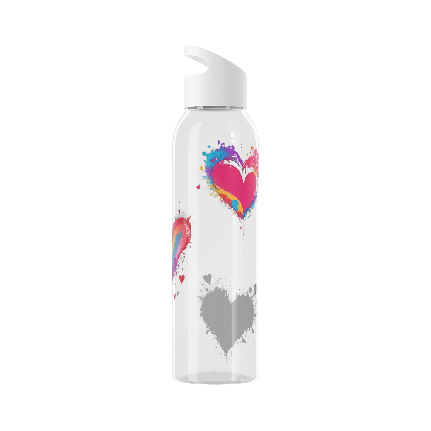 Colourful Love Hearts - Sky Water Bottle