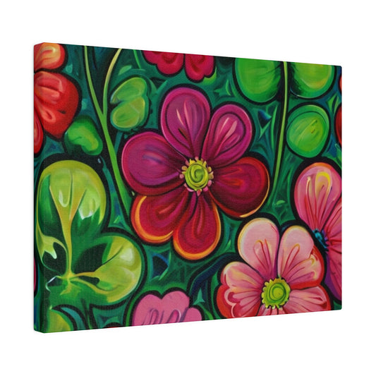 Large Colourful Clovers Canvas - Matte Canvas, Stretched, 0.75"