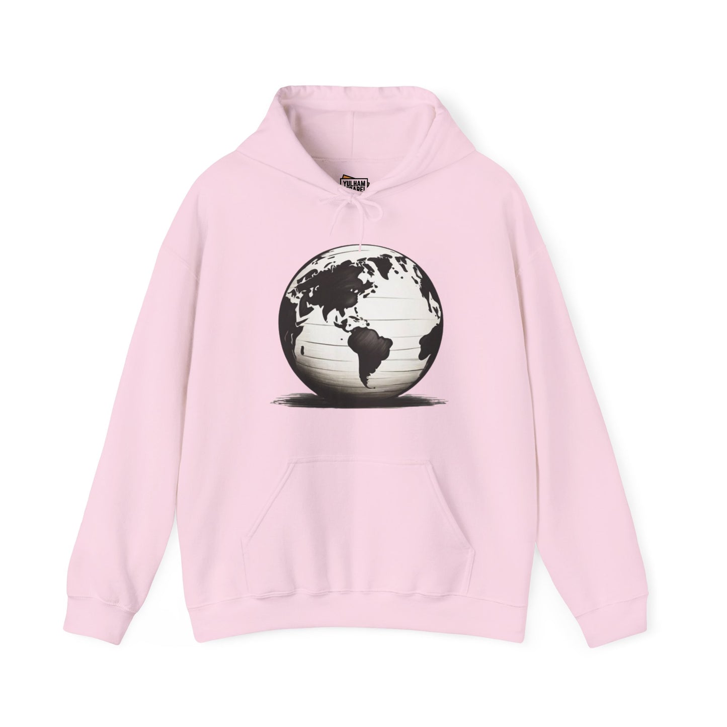 Black and White Earth Sphere - Unisex Hooded Sweatshirt