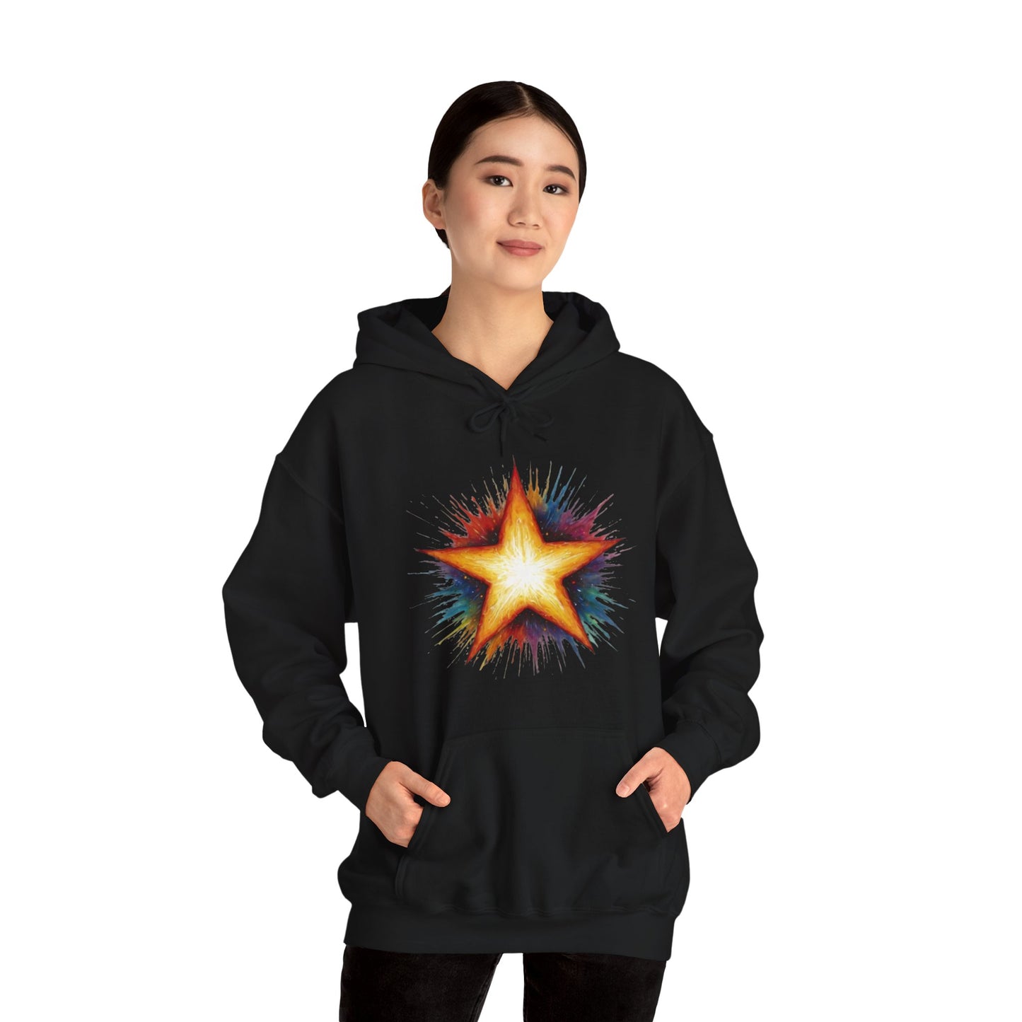 Burning Golden Star - Unisex Hooded Sweatshirt