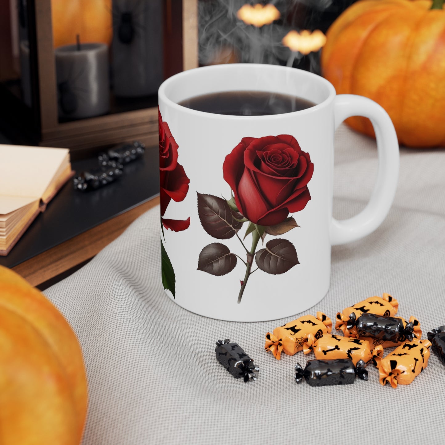 Red Roses Mug - Ceramic Coffee Mug 11oz