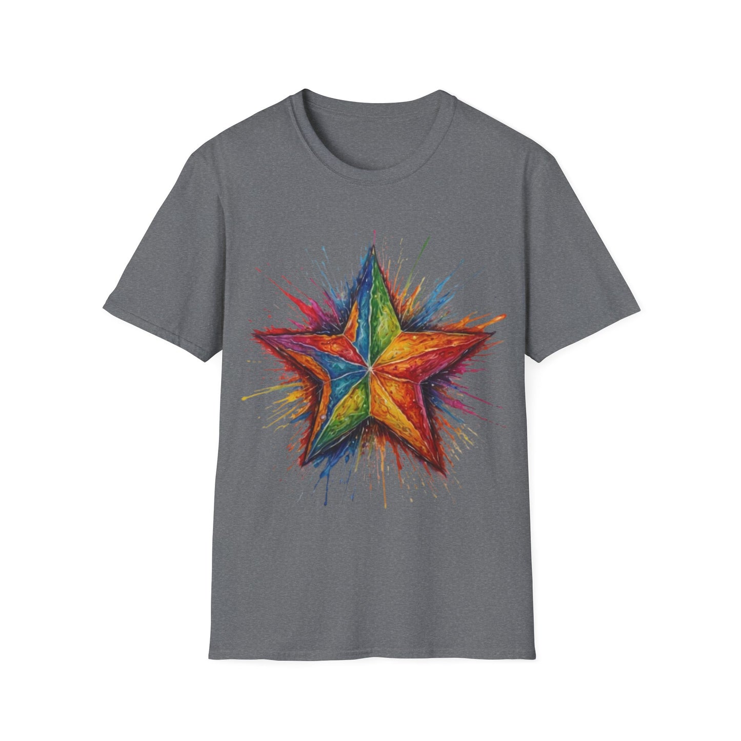 Burning Multicoloured Star - Unisex T-Shirt