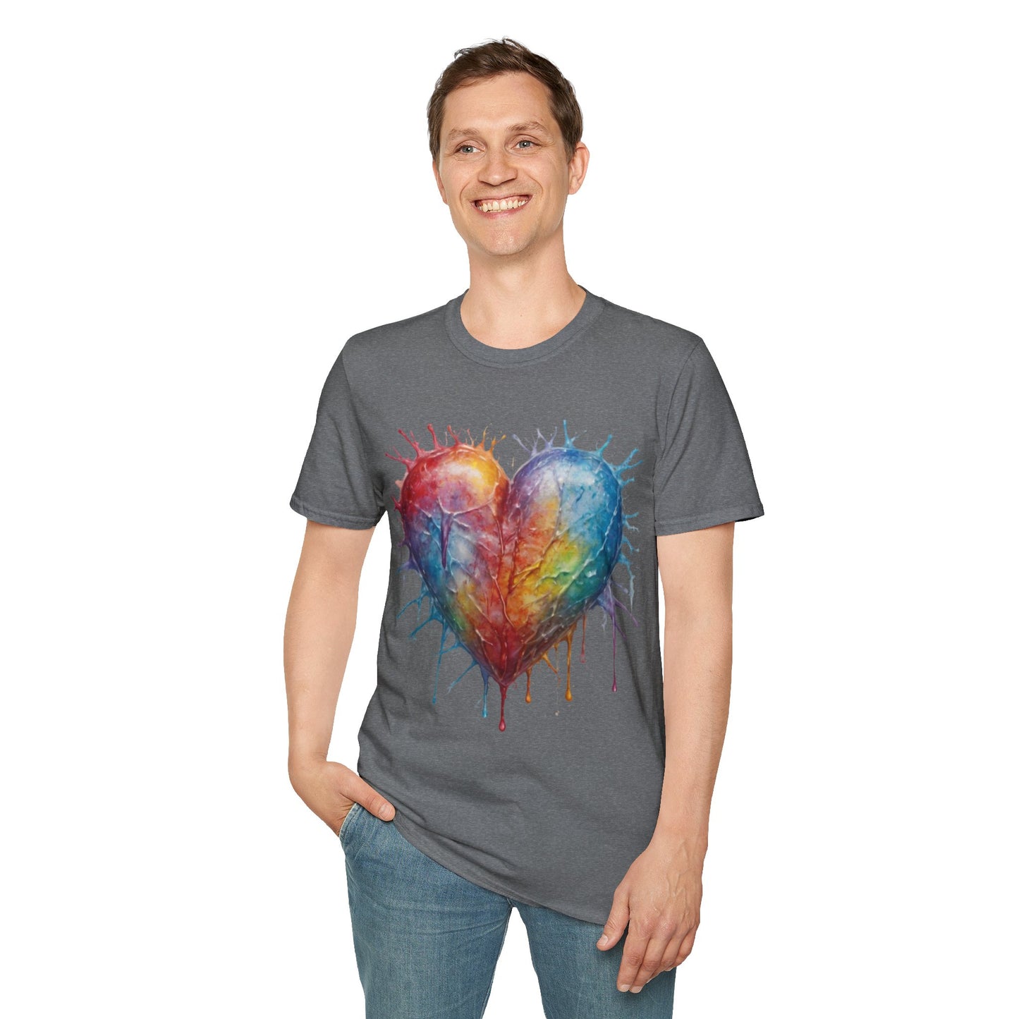 Colourful Messy Frozen Love Heart - Unisex T-Shirt