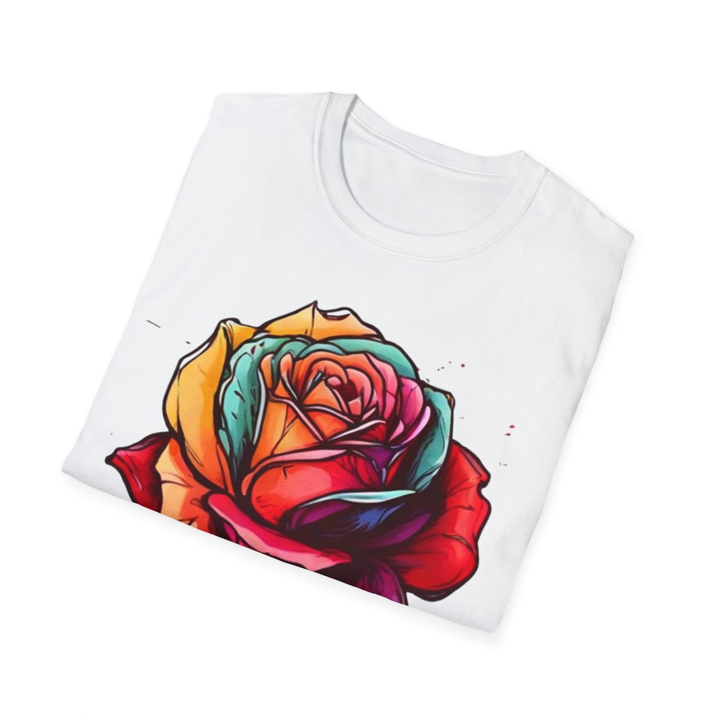 Large Colourful Rose - Unisex T-Shirt