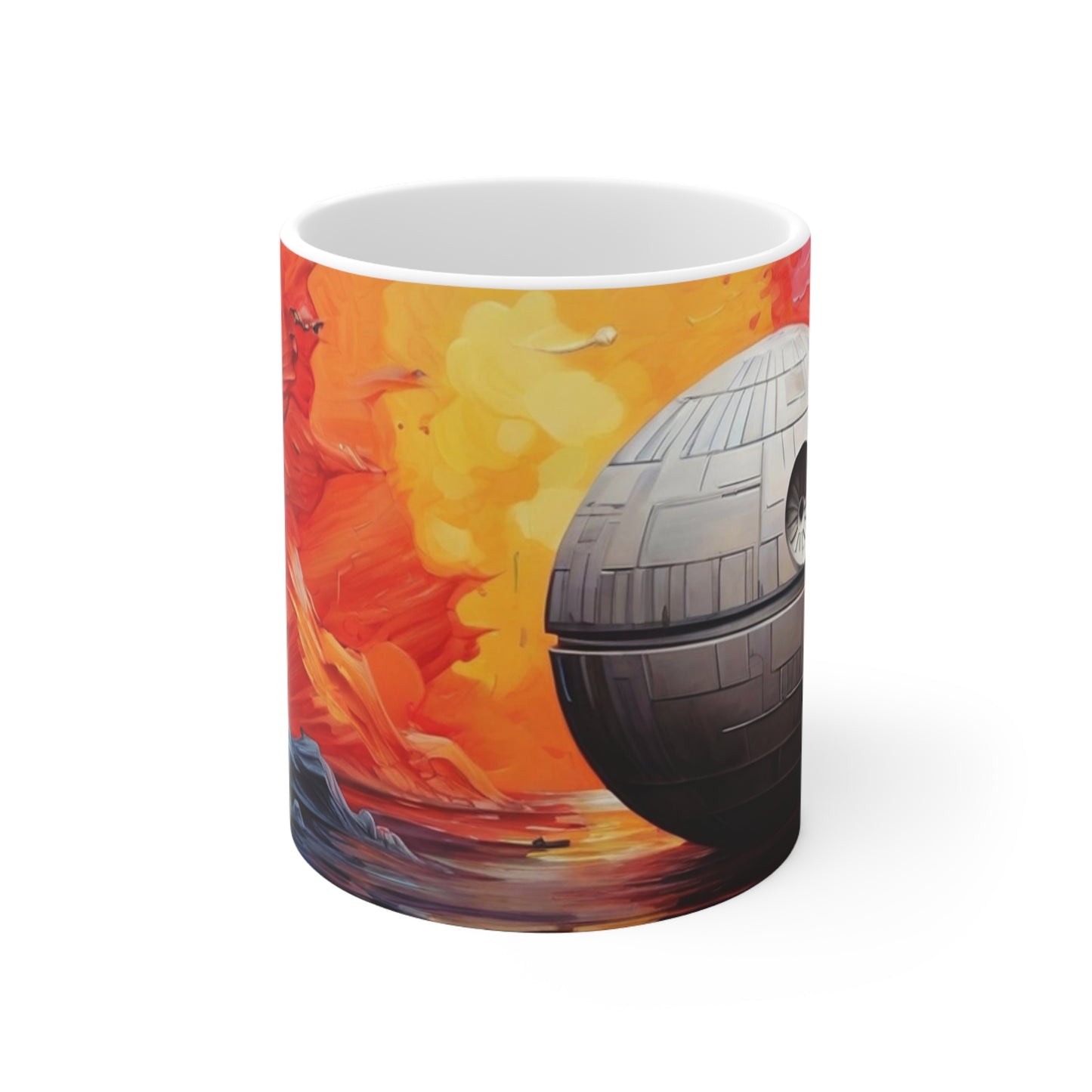Colourful Death Star Painting - Ceramic Coffee Mug 11oz