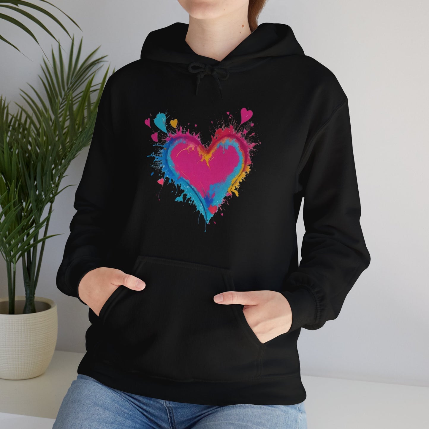 Colourful Love Heart - Unisex Hooded Sweatshirt