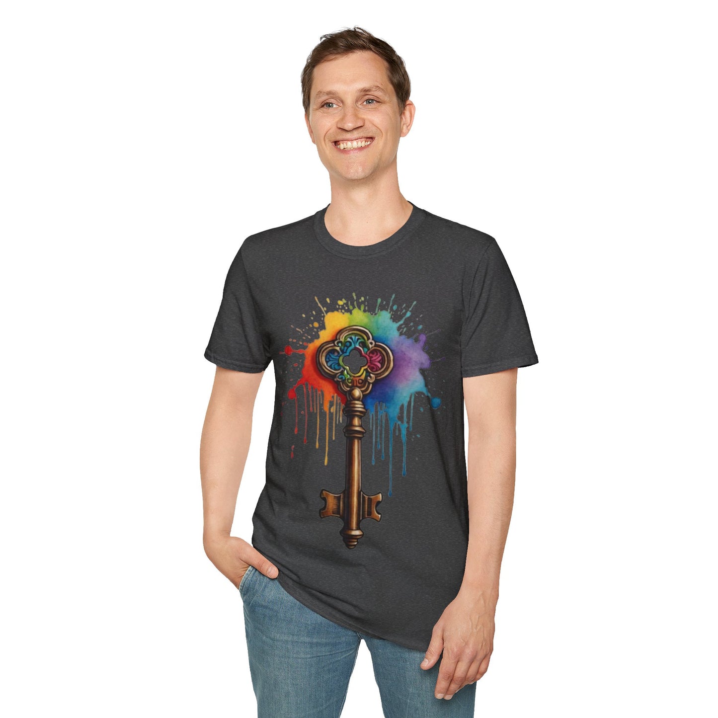 Colourful Messy Skeleton Key - Unisex T-Shirt