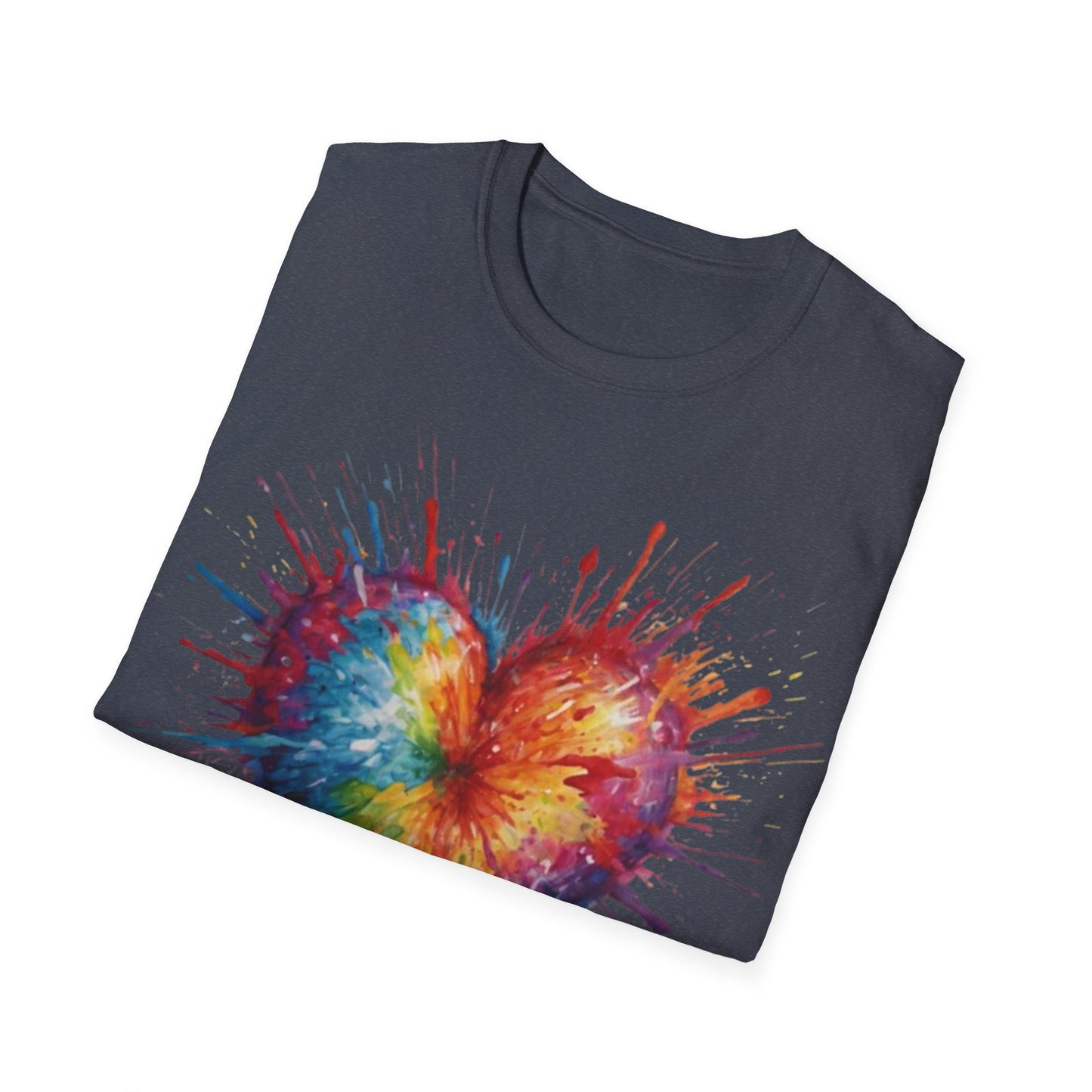 Colourful Messy Exploding Love Heart - Unisex T-Shirt