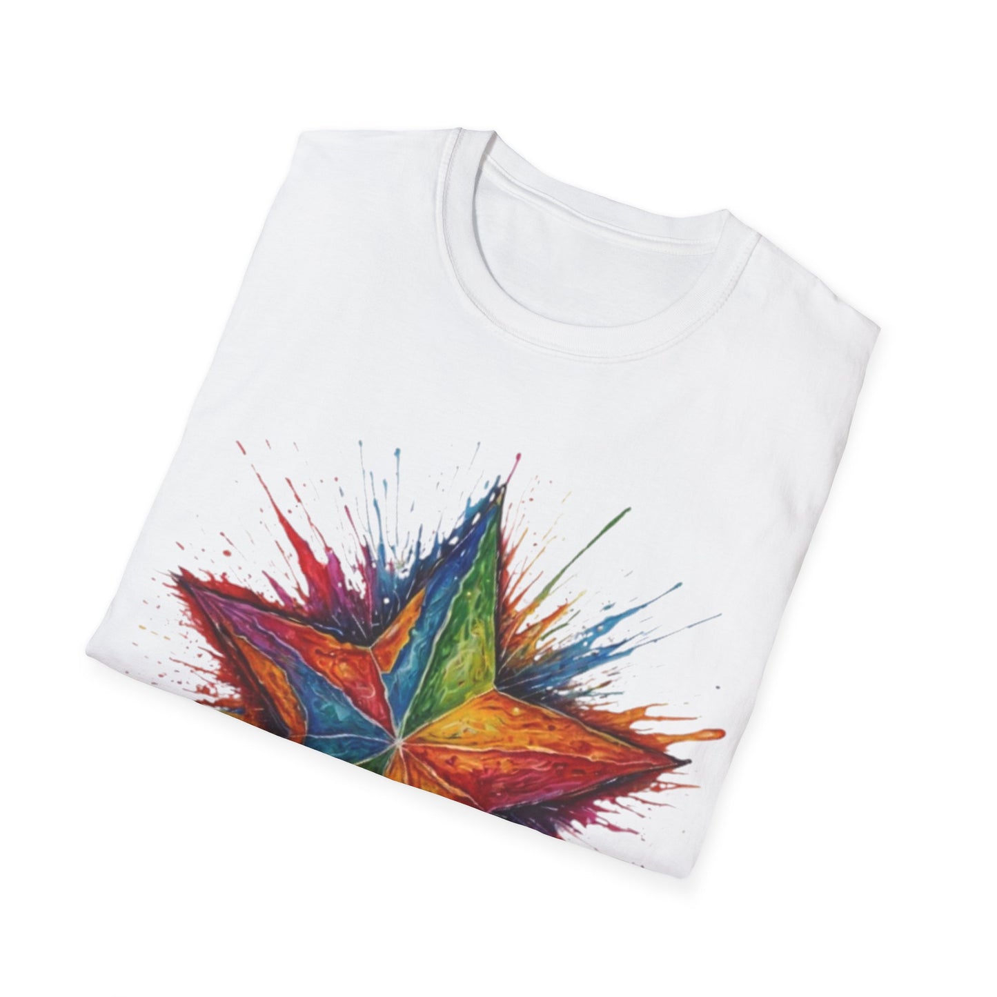 Burning Multicoloured Star - Unisex T-Shirt