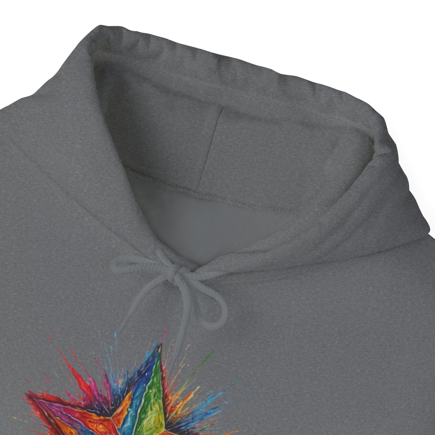 Burning Multicoloured Star - Unisex Hooded Sweatshirt