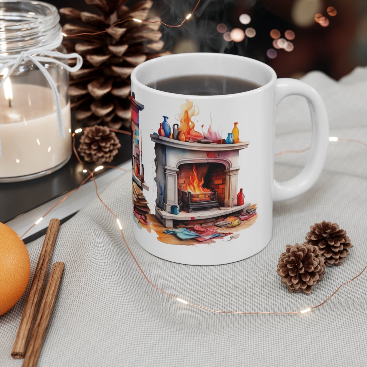 Colourful Messy Fireplace's Mug - Ceramic Coffee Mug 11oz