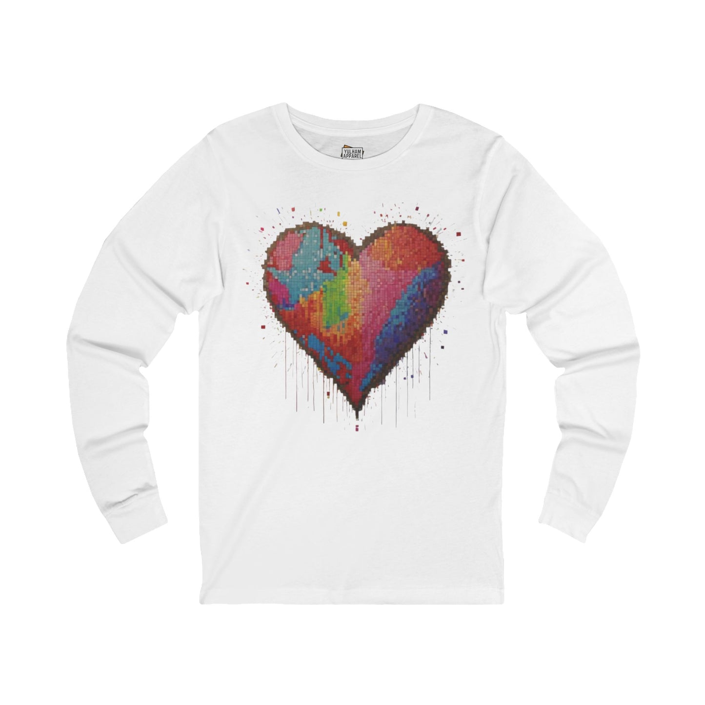 Pixelated Love Heart - Unisex Long Sleeve T-Shirt