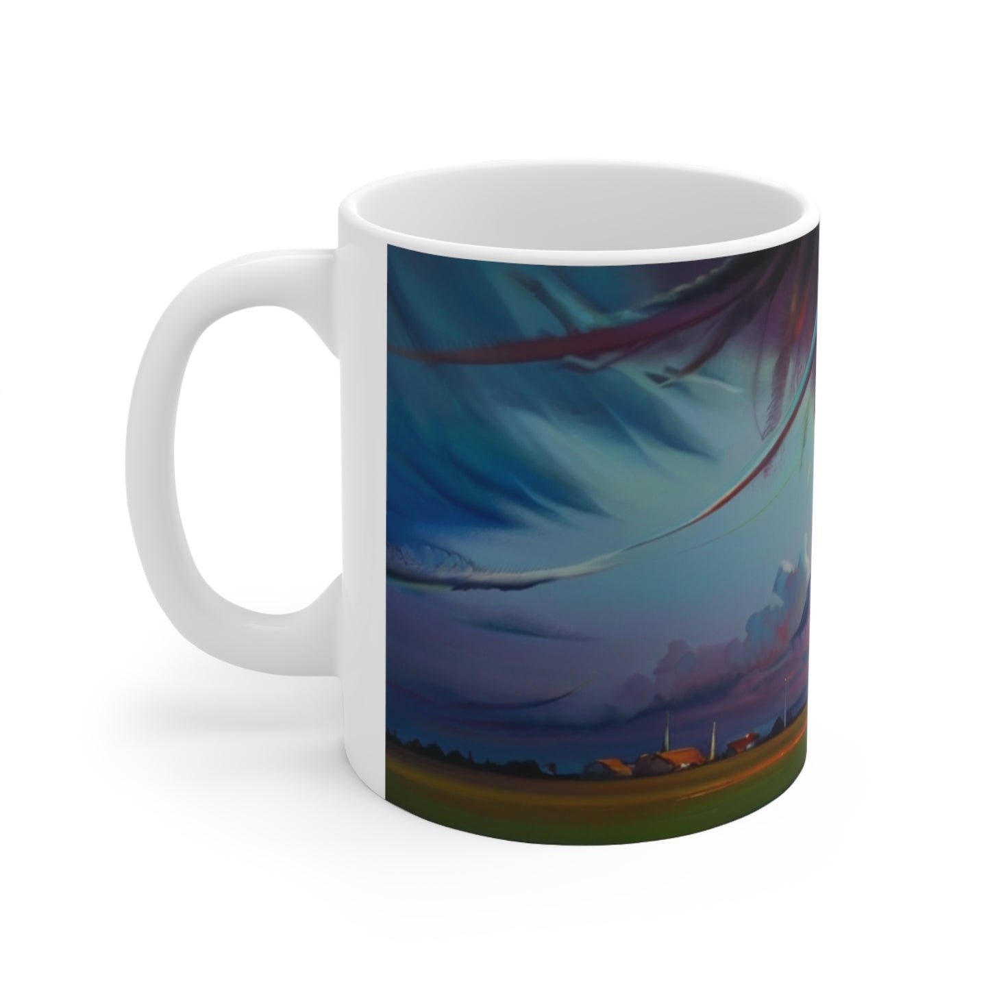 Tornado Approaching Small Village - Ceramic Coffee Mug 11oz