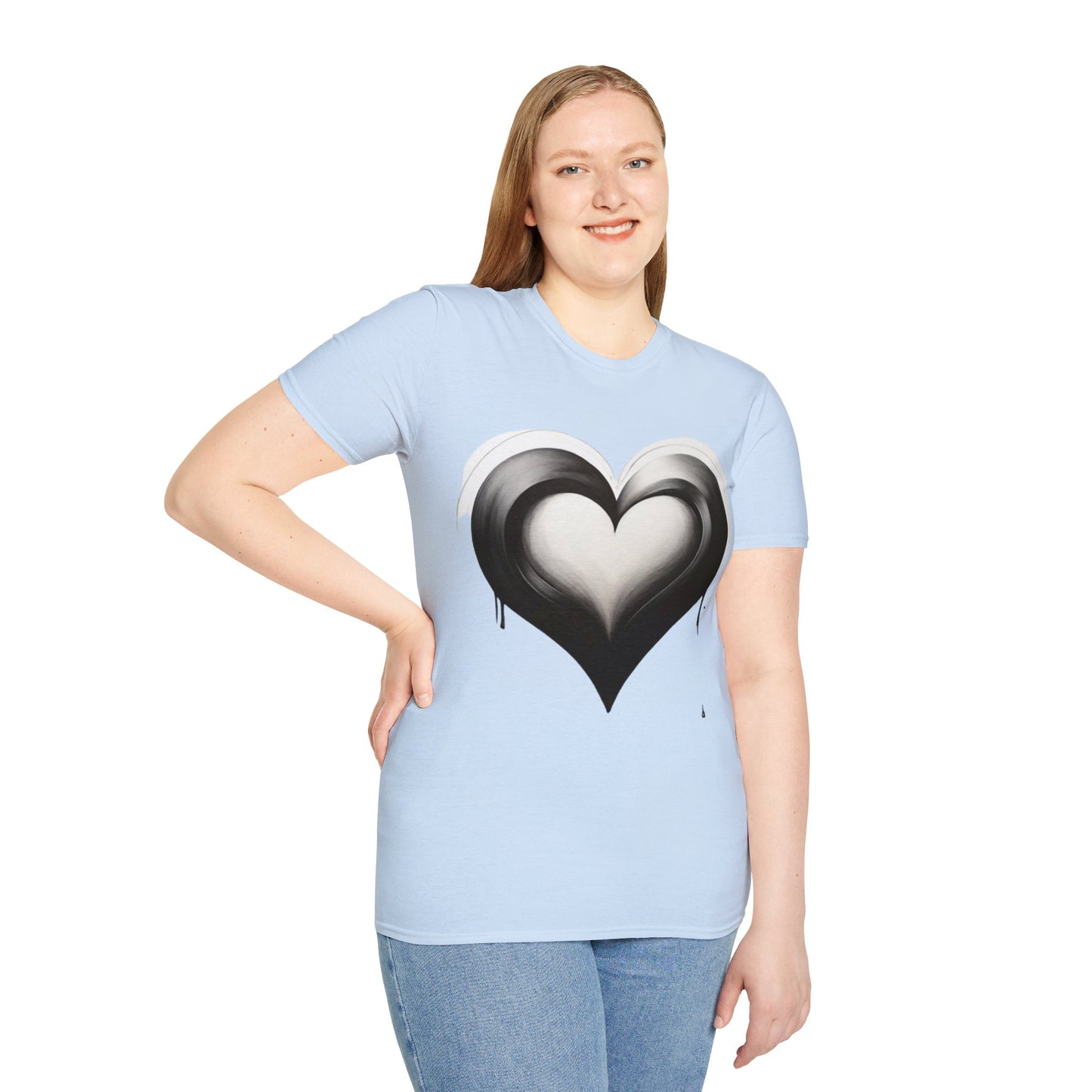 Black and White Heart - Unisex T-Shirt