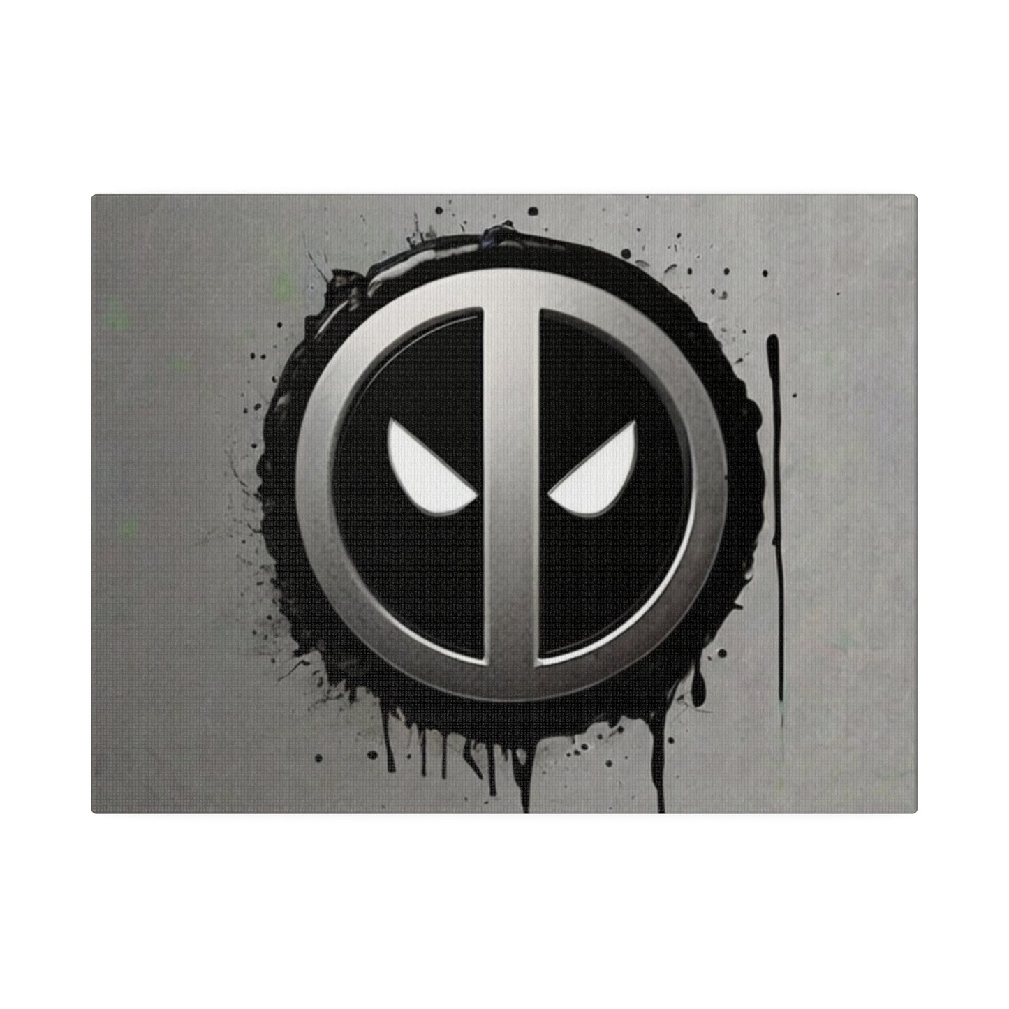 Deadpool Logo, Black and Silver - Matte Canvas, Stretched, 0.75"