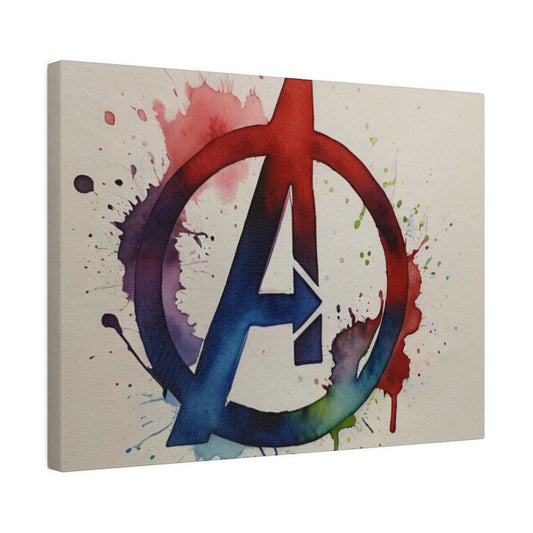 Avengers Watercolour Logo Symbol - Matte Canvas, Stretched, 0.75"