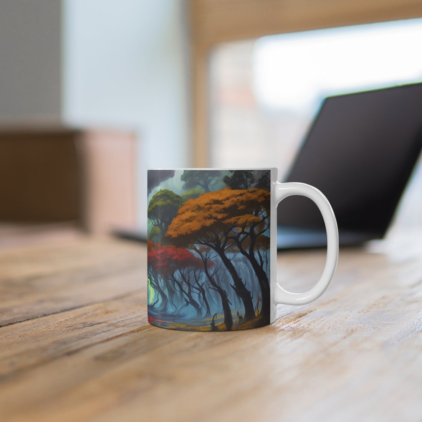 Lightning in Forest Art Mug - Ceramic Coffee Mug 11oz