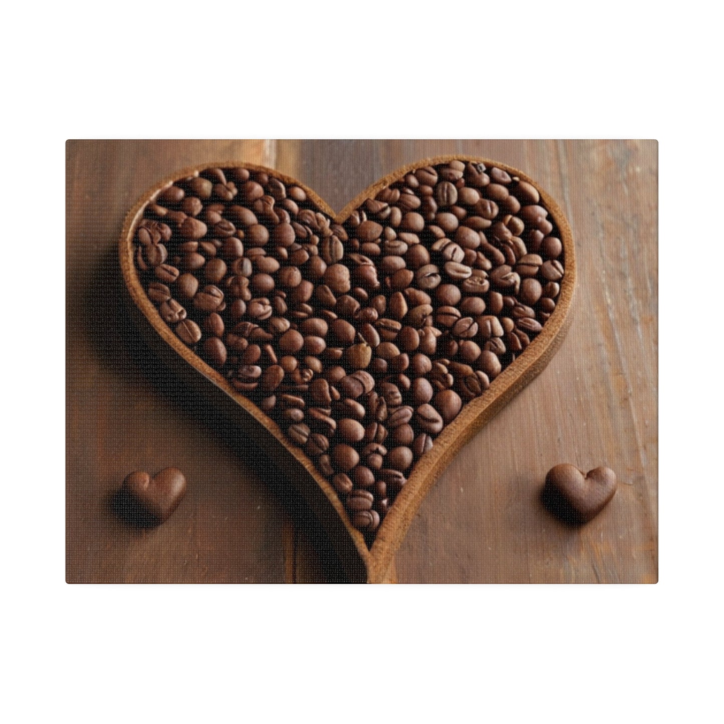 Love Hearts Made Out Of Coffee Beans - Matte Canvas, Stretched, 0.75"