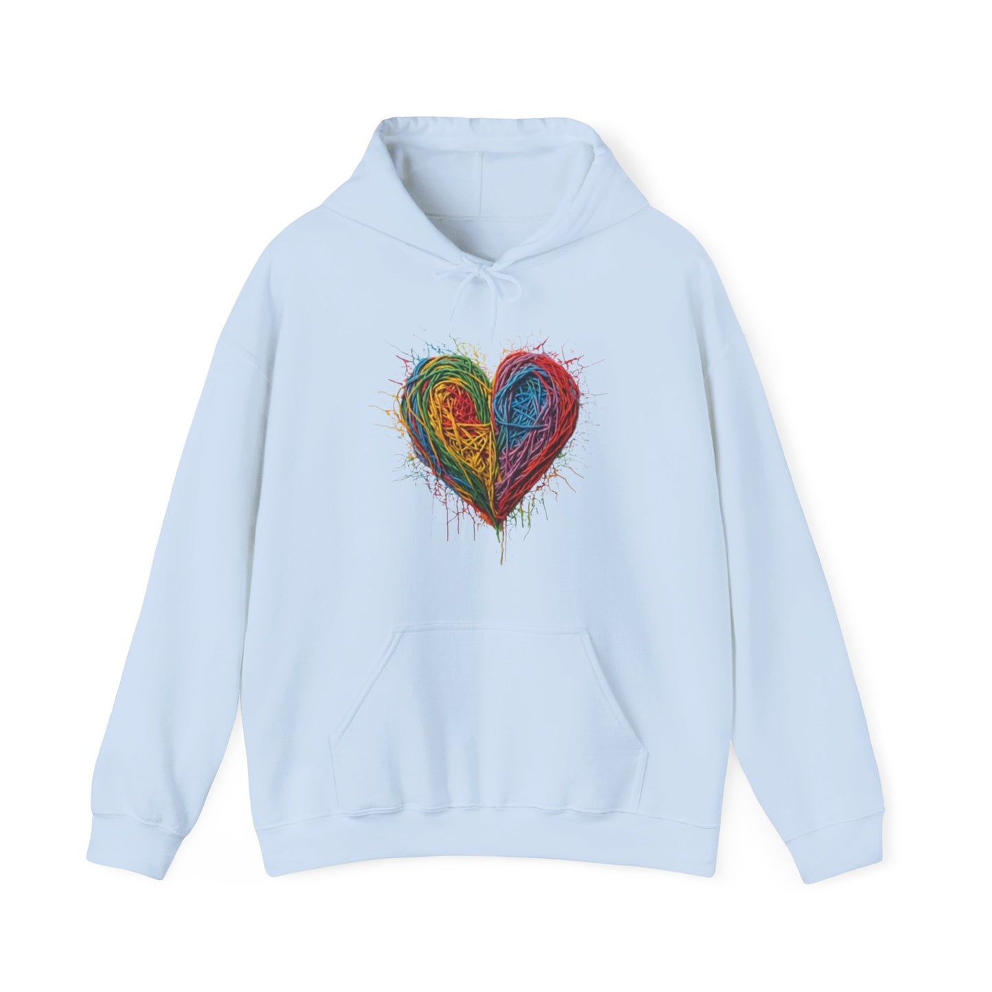 Multicoloured Scoubidou Love Heart - Unisex Hooded Sweatshirt