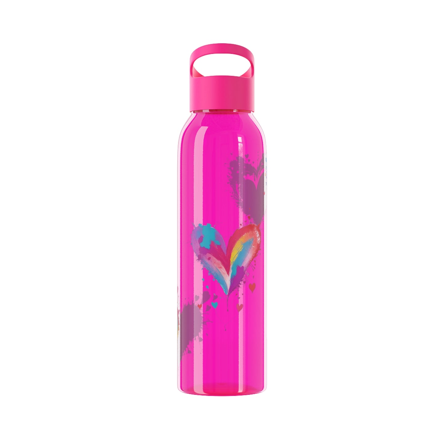 Colourful Love Hearts - Sky Water Bottle