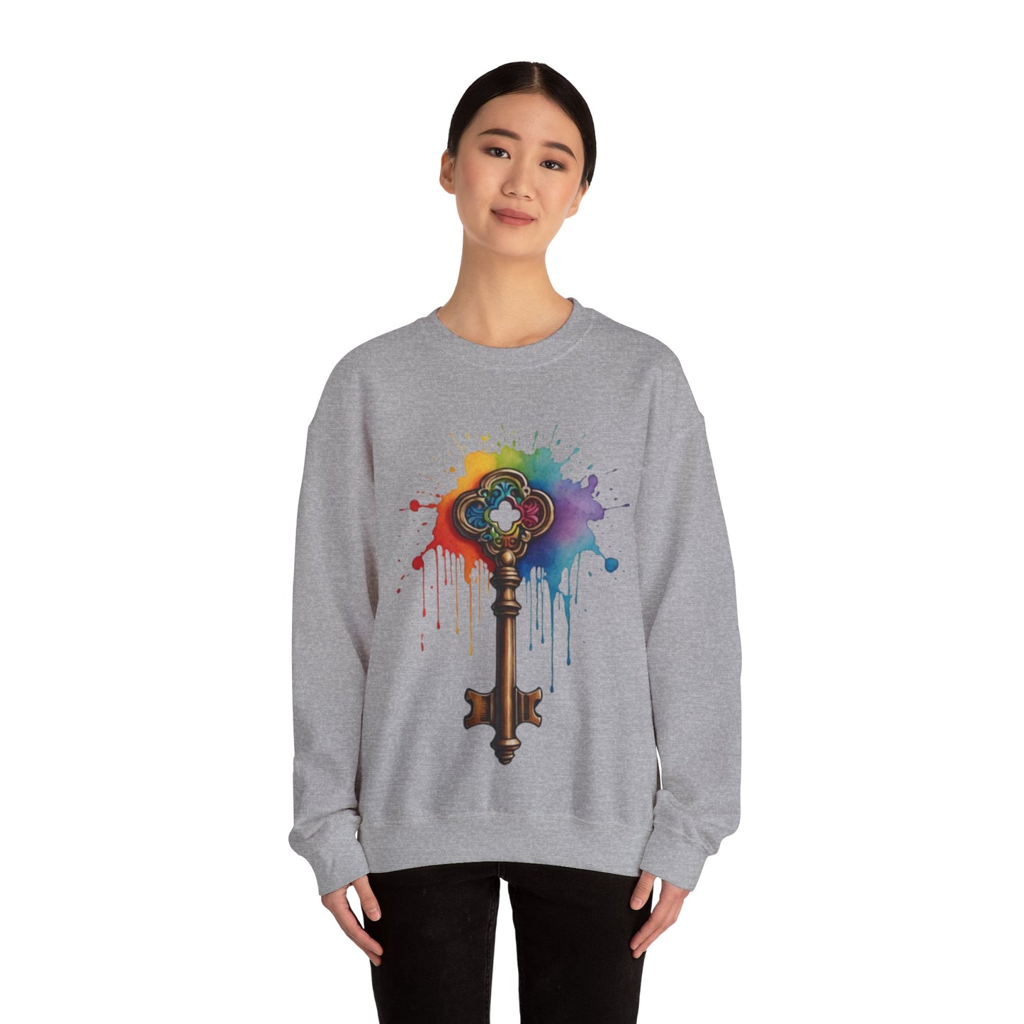 Colourful Messy Skeleton Key - Unisex Crewneck Sweatshirt