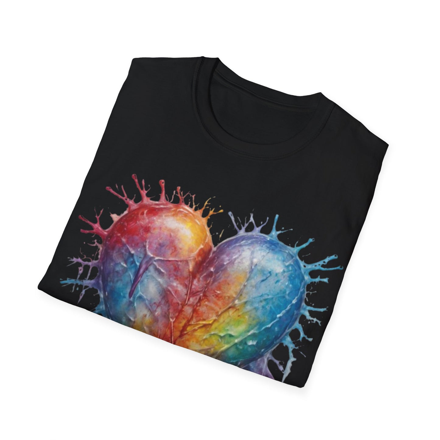 Colourful Messy Frozen Love Heart - Unisex T-Shirt