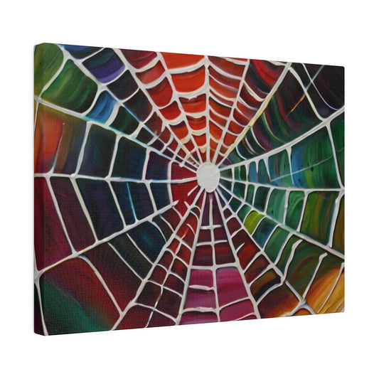 Colourful Spiderweb - Matte Canvas, Stretched, 0.75"
