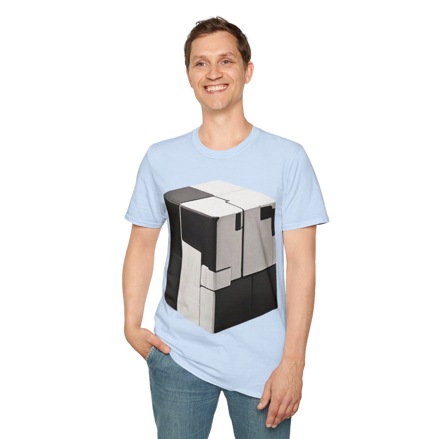 Black and White Cube - Unisex T-Shirt