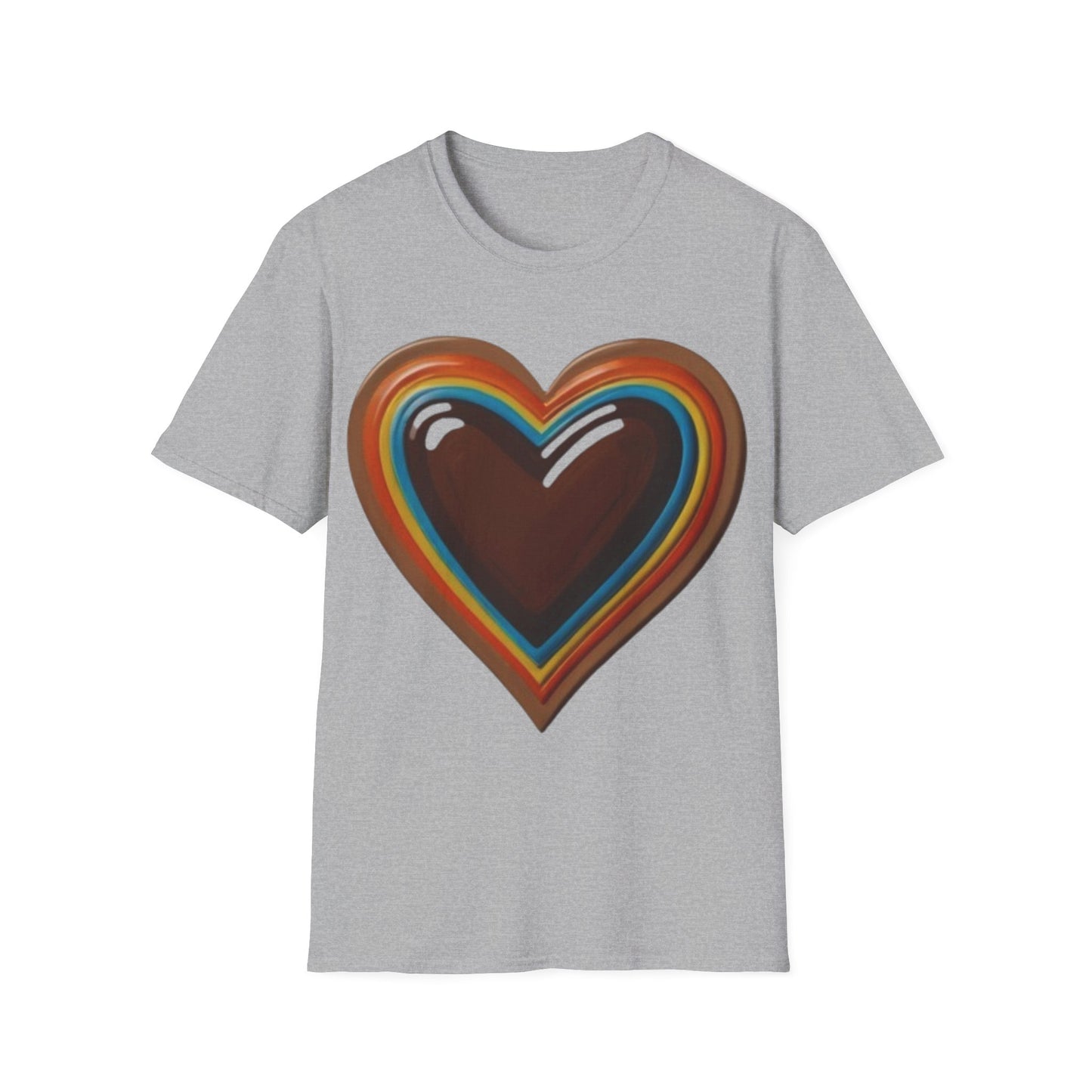 Colourful Brown Love Heart - Unisex T-Shirt