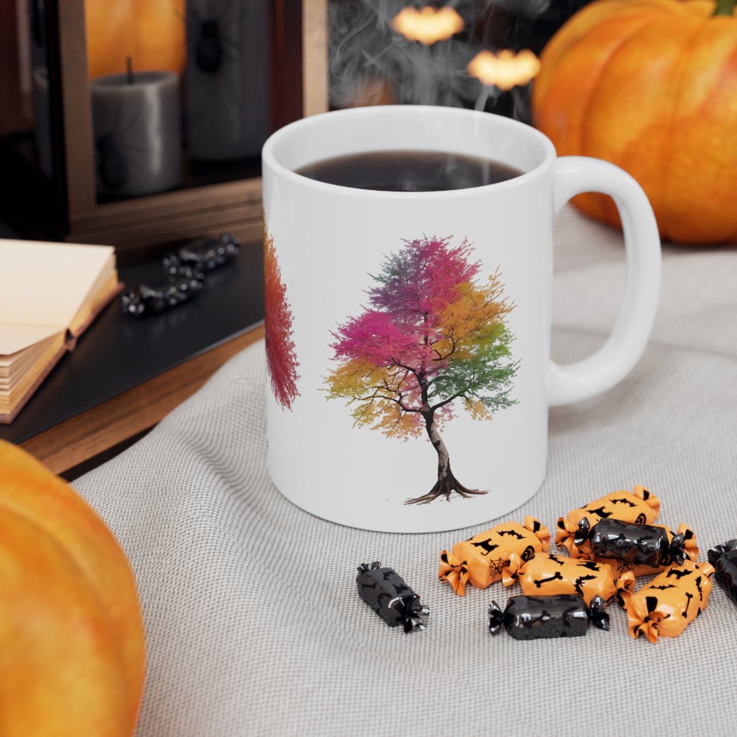 Multicoloured Trees Mug - Ceramic Coffee Mug 11oz