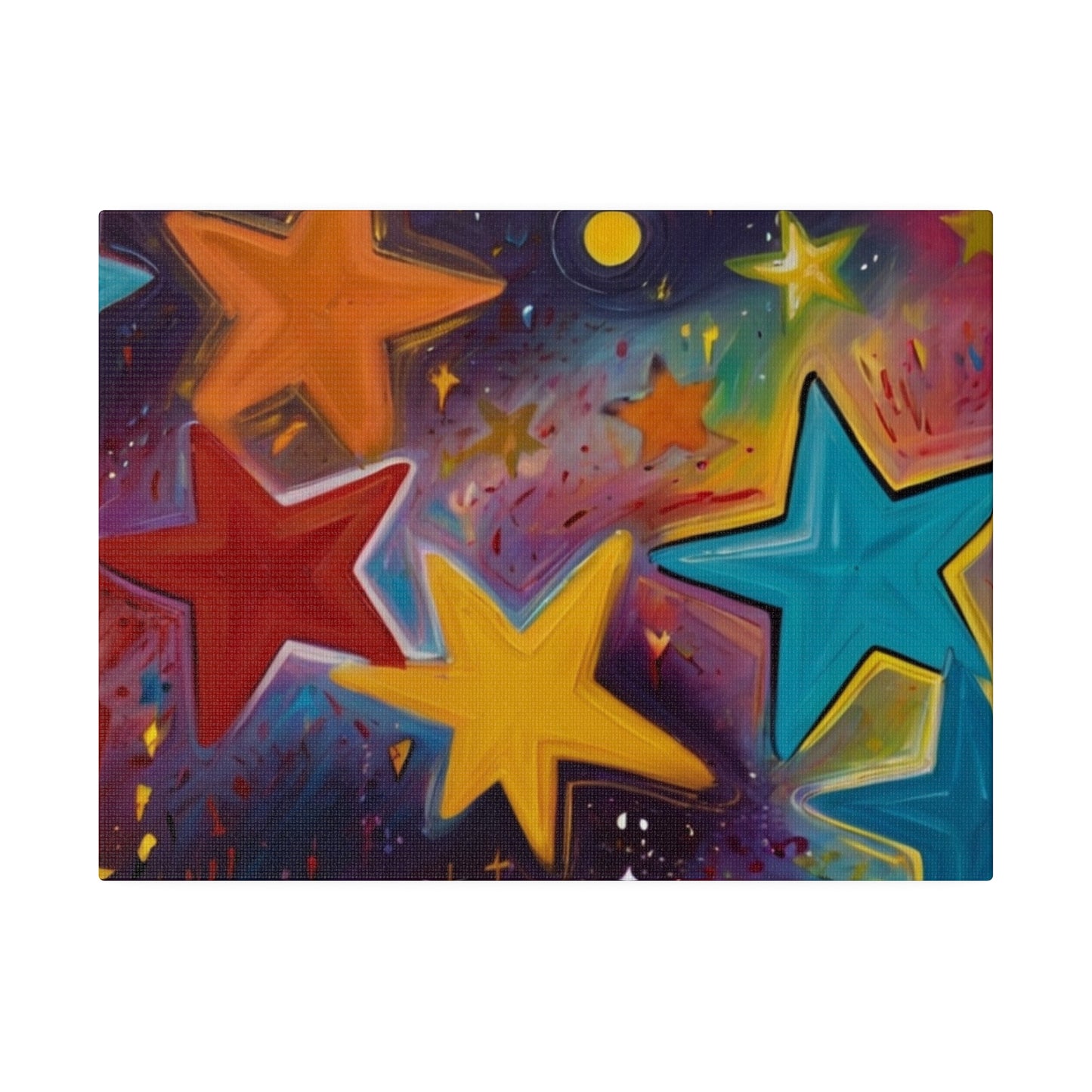Colourful Messy Stars - Matte Canvas, Stretched, 0.75"