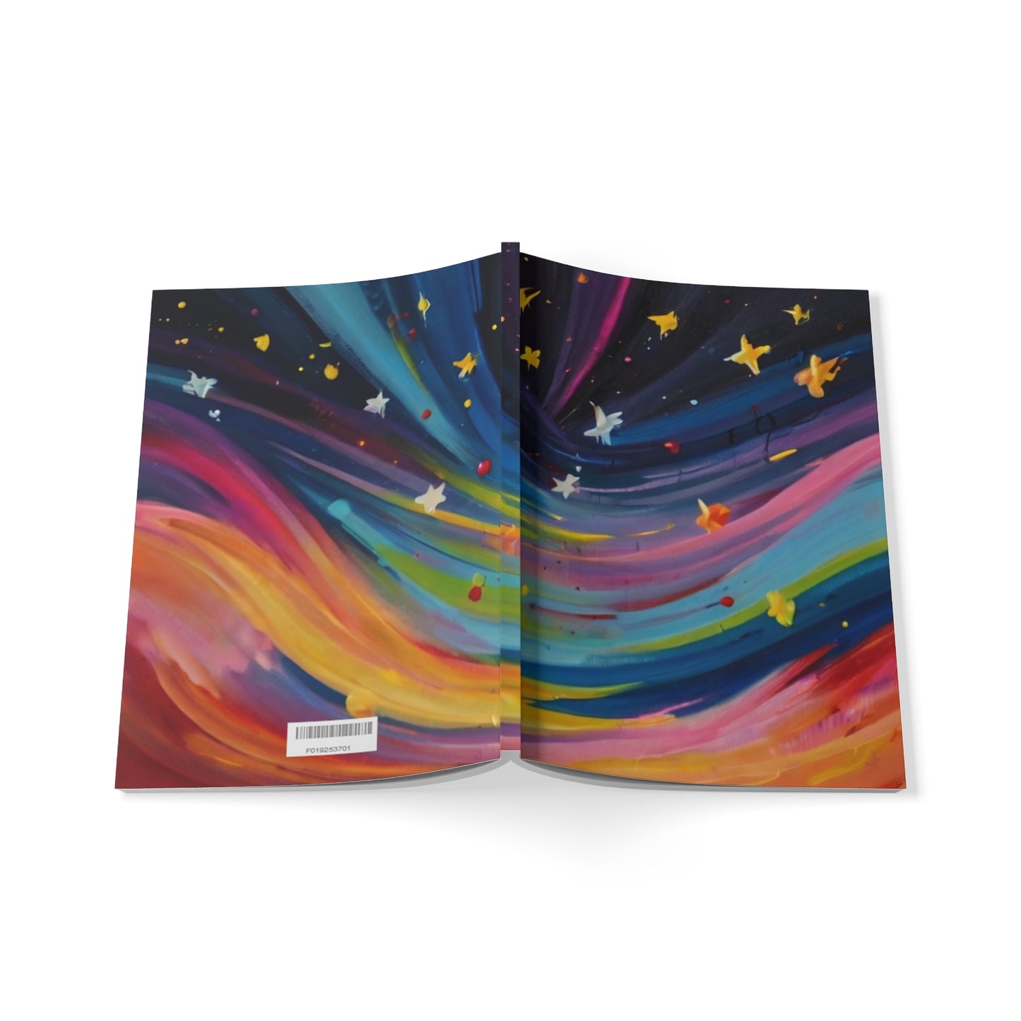 Colourful Shooting Stars - Softcover Notebook, A5