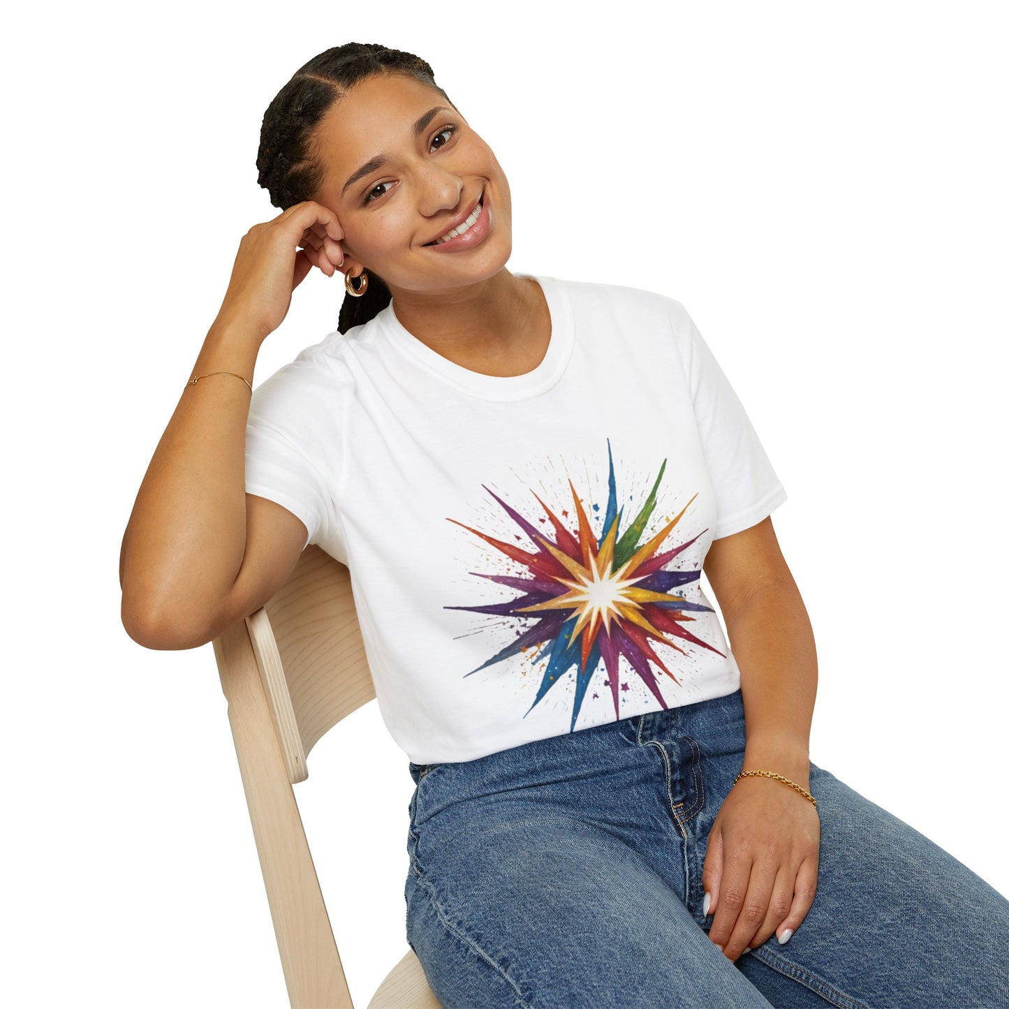 Colourful Exploding Star - Unisex T-Shirt