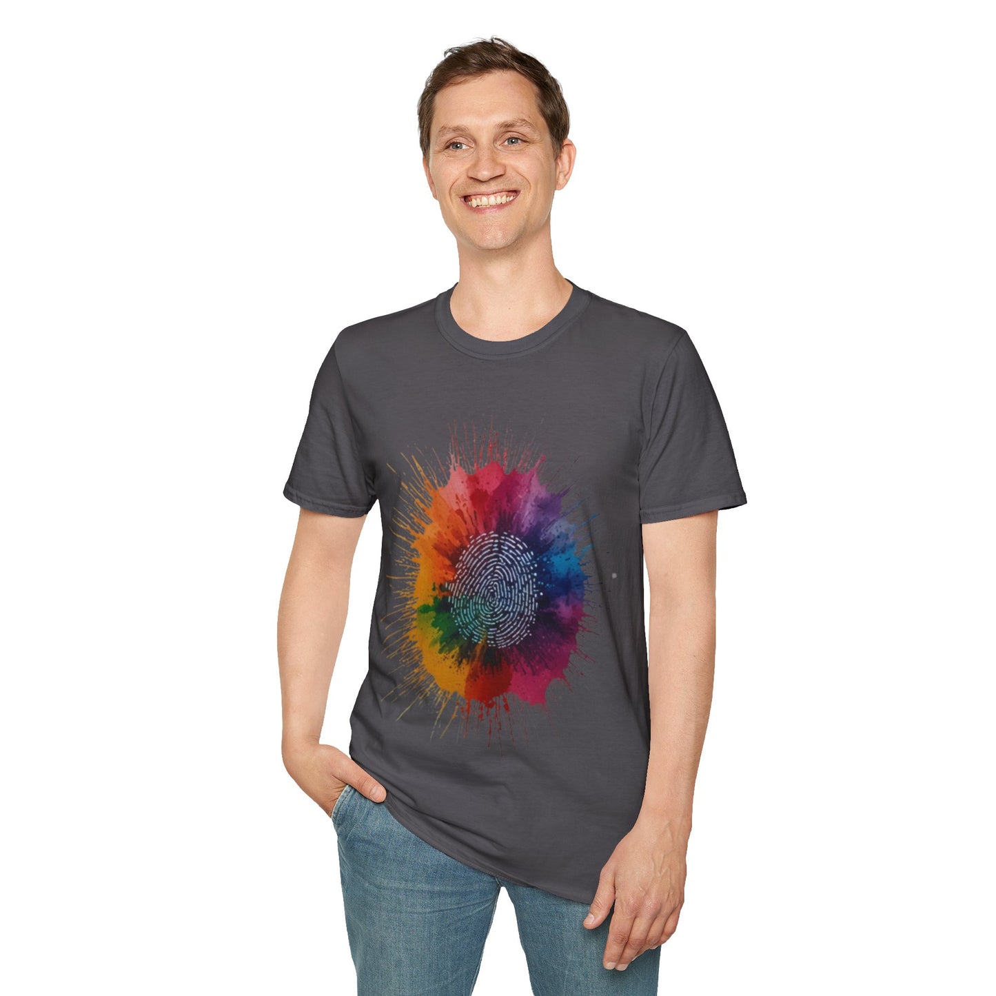 Colourful Messy Fingerprint - Unisex T-Shirt