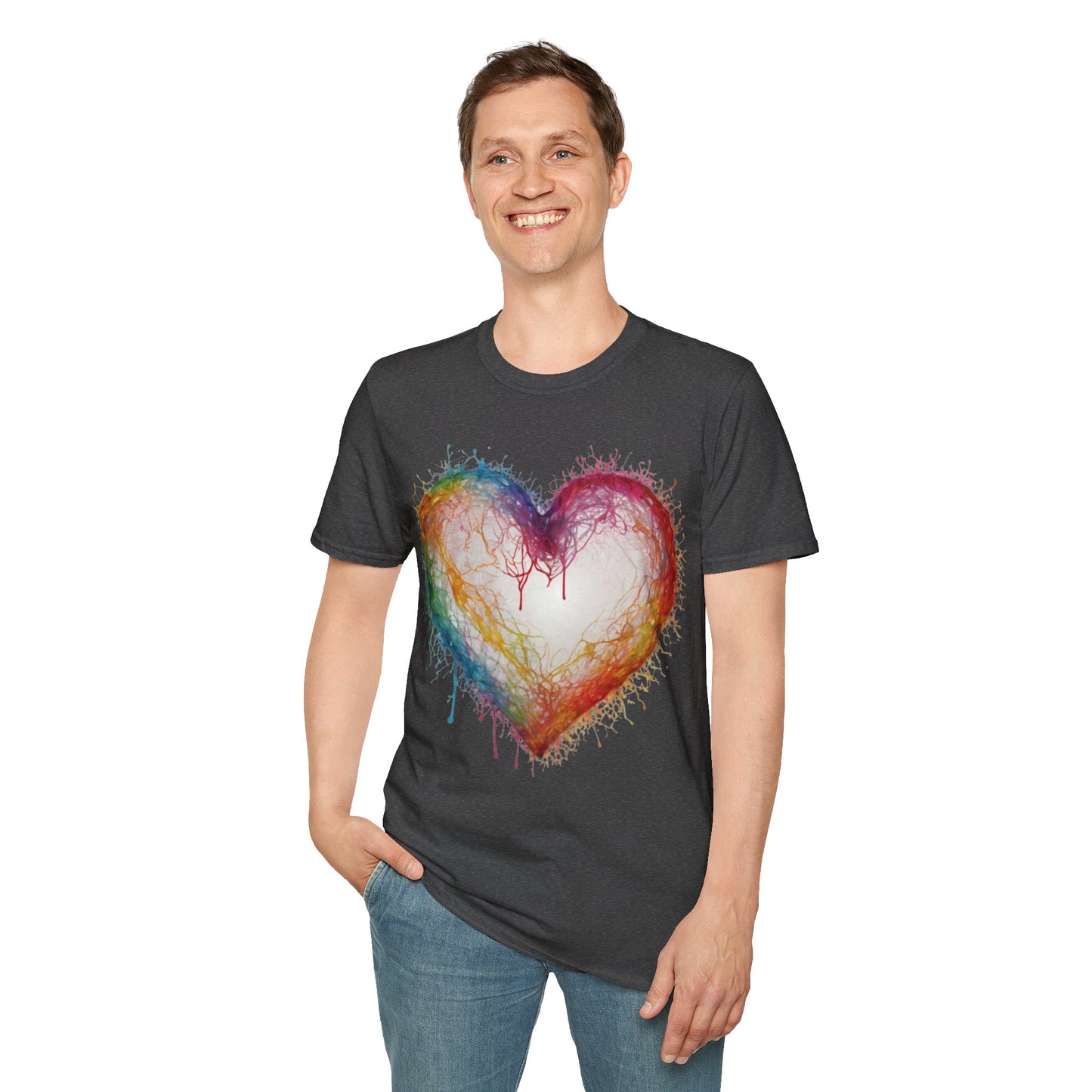 Transparent Colourful Love Heart - Unisex T-Shirt