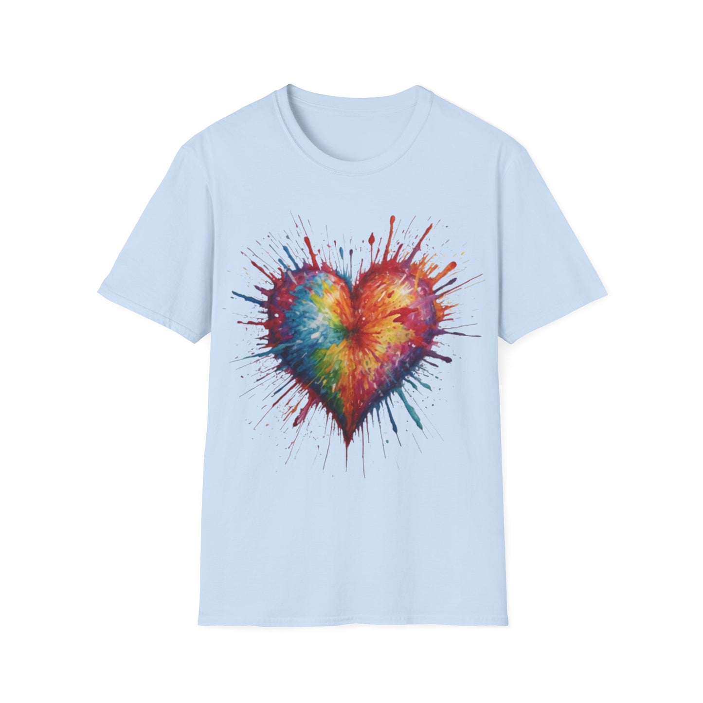 Colourful Messy Exploding Love Heart - Unisex T-Shirt