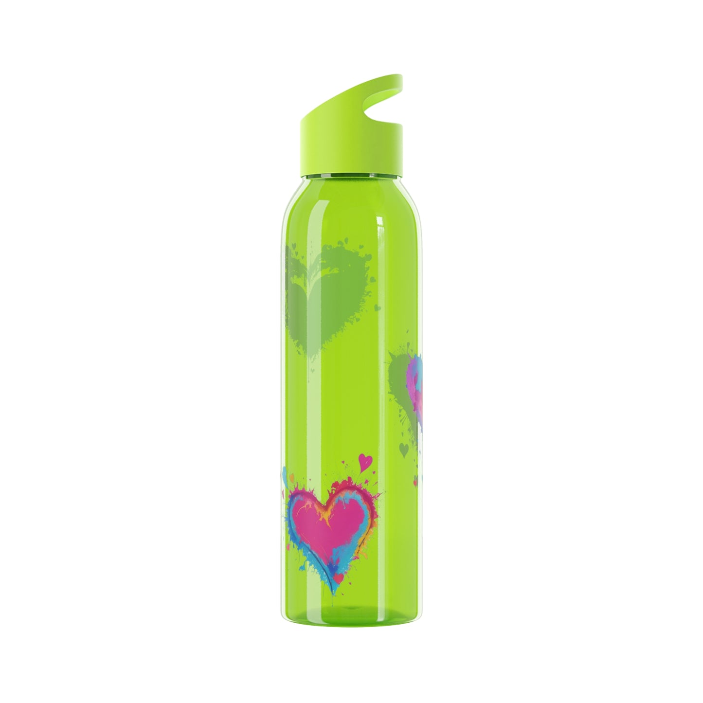 Colourful Love Hearts - Sky Water Bottle