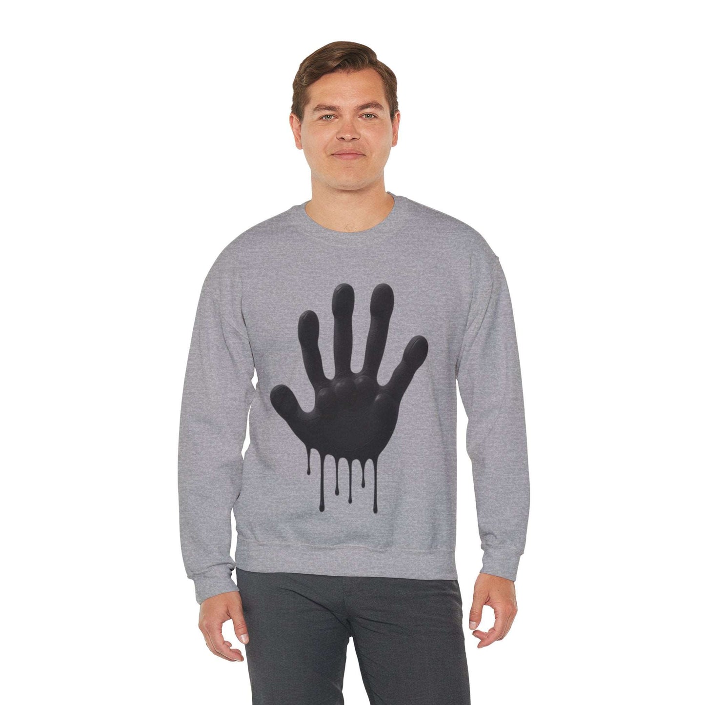 Black Hand Print - Unisex Crewneck Sweatshirt