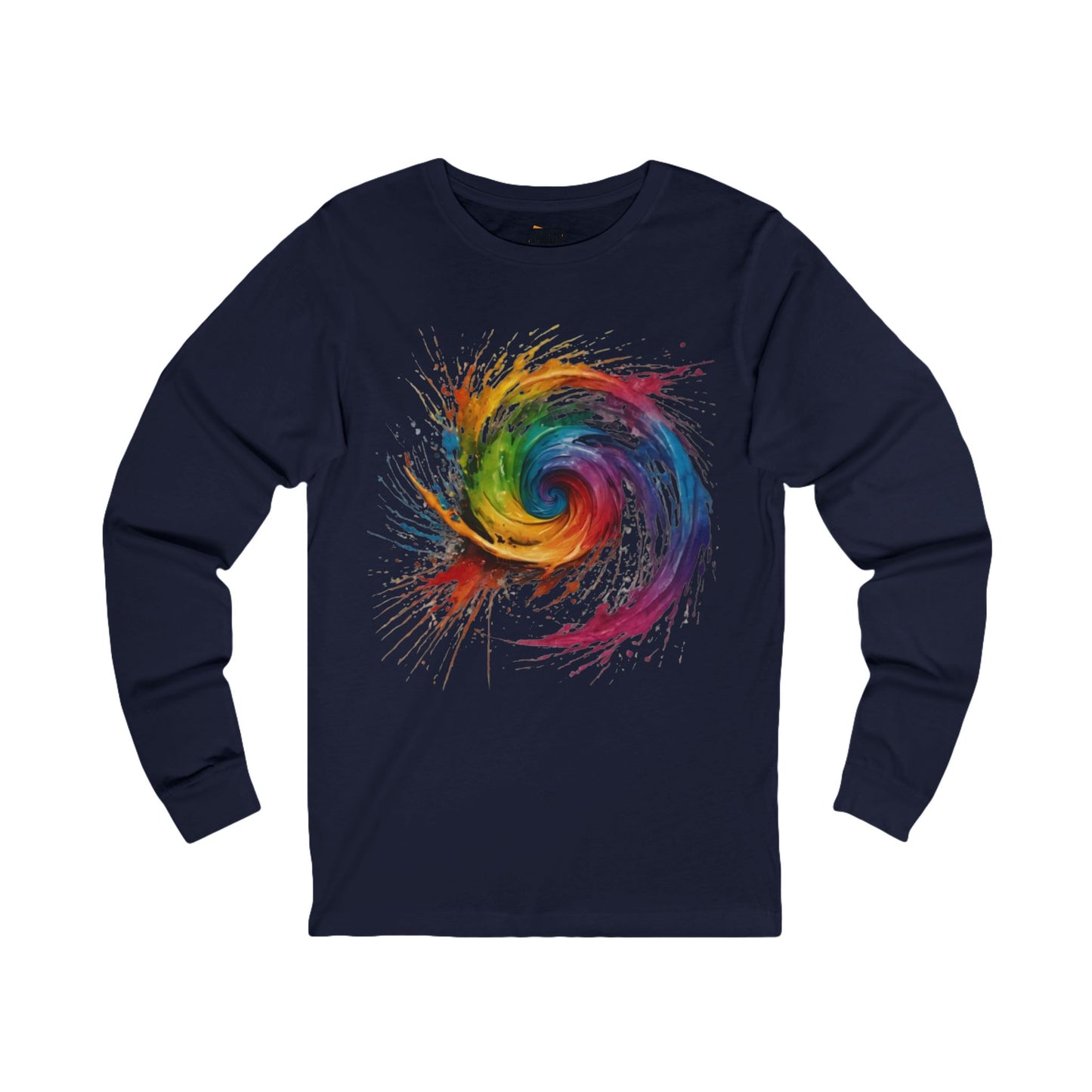 Colourful Messy Swirly Pattern - Unisex Long Sleeve T-Shirt