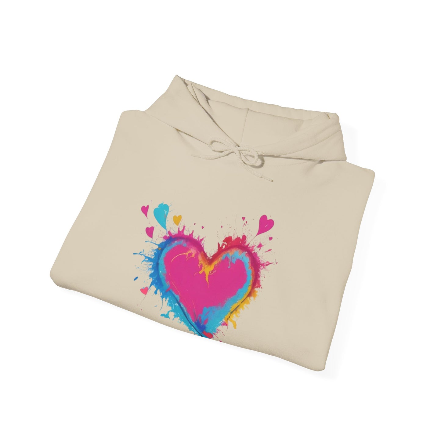 Colourful Love Heart - Unisex Hooded Sweatshirt