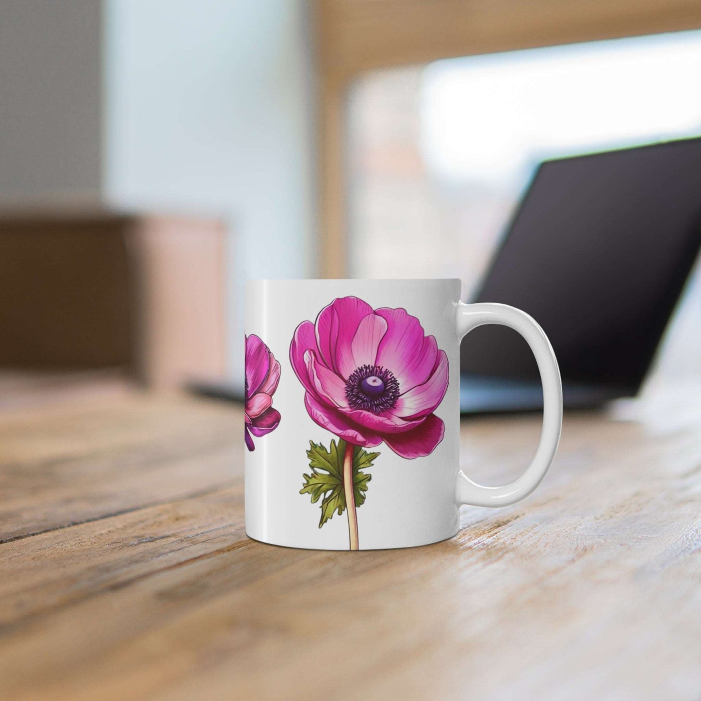 Anemone Flower Mug - Ceramic Coffee Mug 11oz