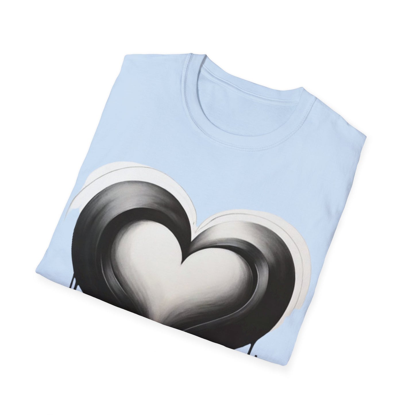 Black and White Heart - Unisex T-Shirt