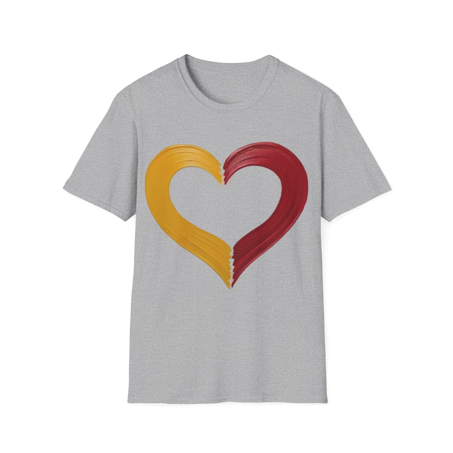 Yellow And Red Paint Love Heart - Unisex T-Shirt